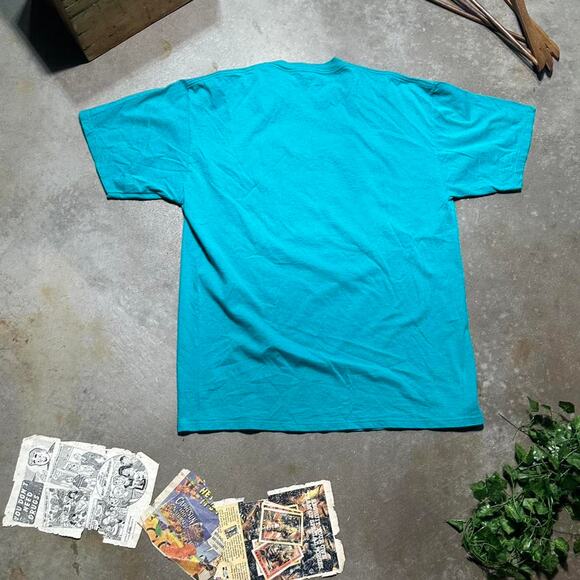 Vintage 90s Seattle Goldfish Tee Mens XL Blue Animal Nature Print Fish Shirt - Picture 3 of 4